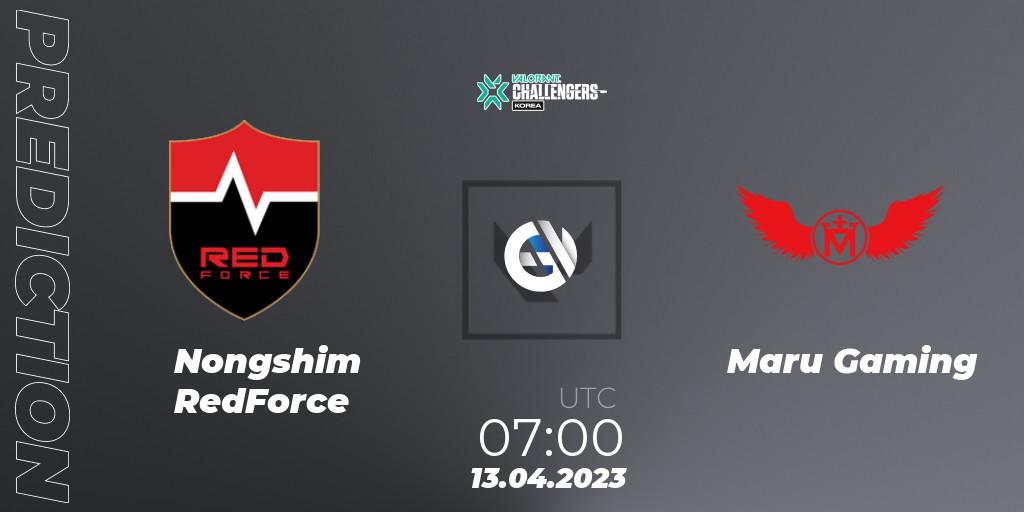 Nongshim RedForce vs Maru Gaming: Match Prediction. 13.04.2023 at 07:00, VALORANT, VALORANT Challengers 2023: Korea Split 2 - Regular League