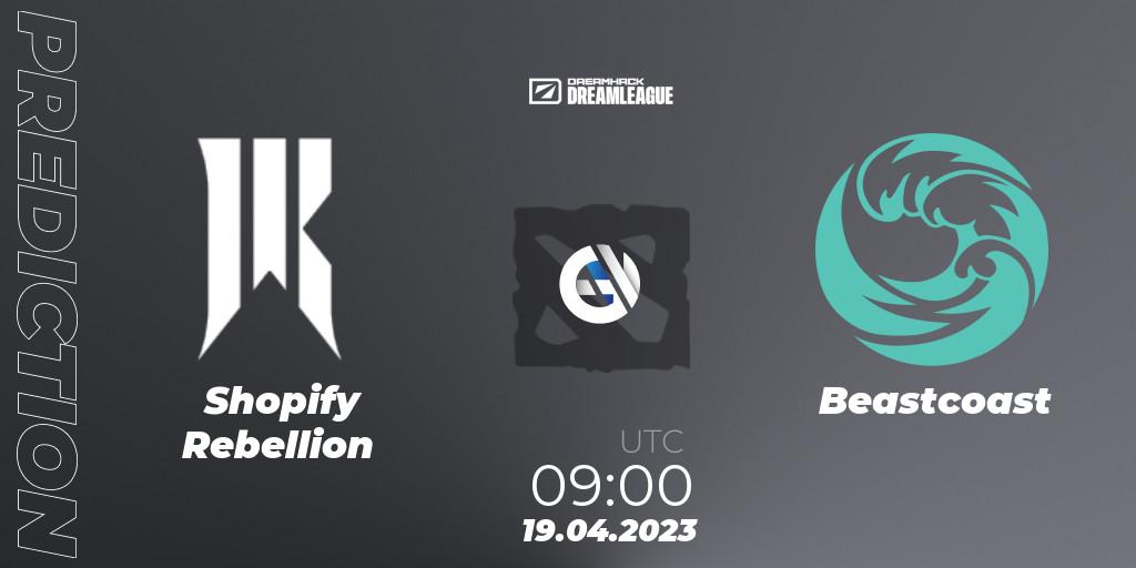 Shopify Rebellion vs Beastcoast: Match Prediction. 19.04.2023 at 08:57, Dota 2, DreamLeague Season 19 - Group Stage 2