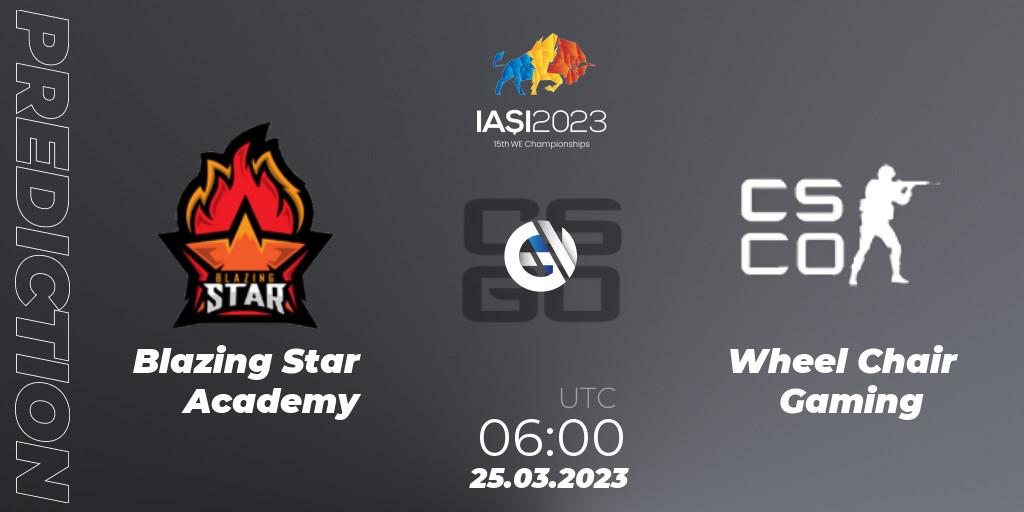 Blazing Star Academy vs Wheel Chair Gaming: Match Prediction. 25.03.23, CS2 (CS:GO), IESF World Esports Championship 2023: Hong Kong Qualifier
