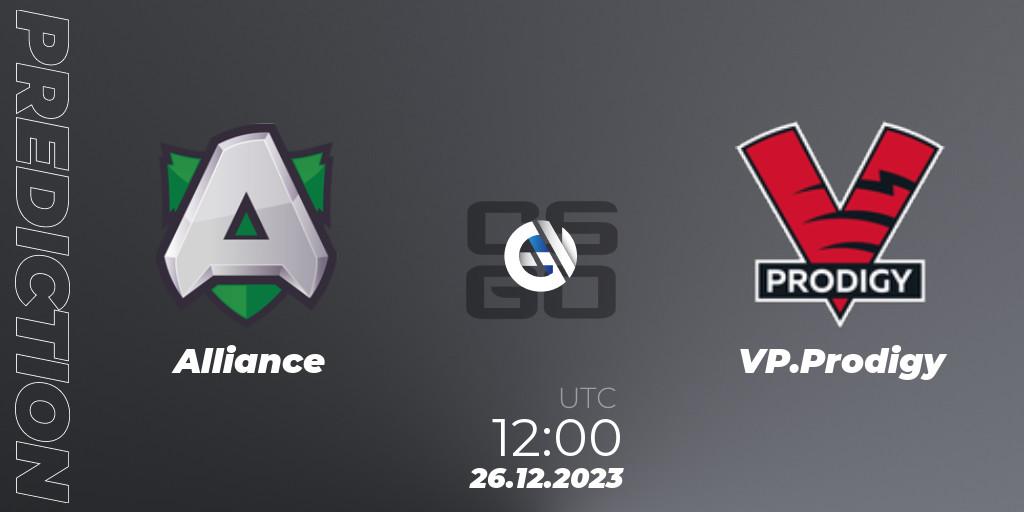 Alliance vs VP.Prodigy: Match Prediction. 26.12.2023 at 12:00, Counter-Strike (CS2), Betswap Winter Cup 2023