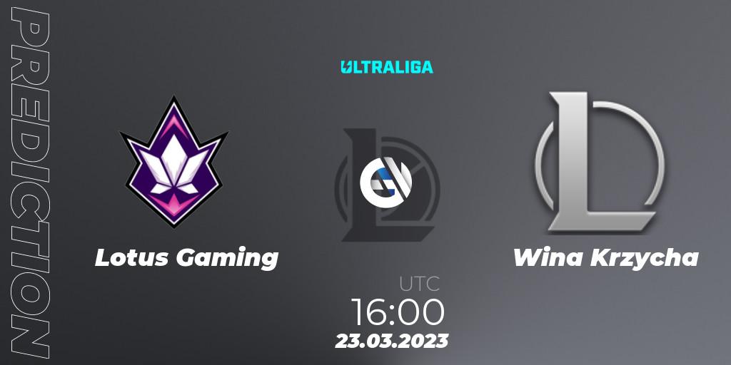 Lotus Gaming vs Wina Krzycha: Match Prediction. 23.03.23, LoL, Ultraliga 2nd Division Season 6