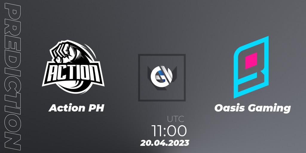 Action PH vs Oasis Gaming: Match Prediction. 21.04.23, VALORANT, VALORANT Challengers 2023: Philippines Split 2 - Group stage