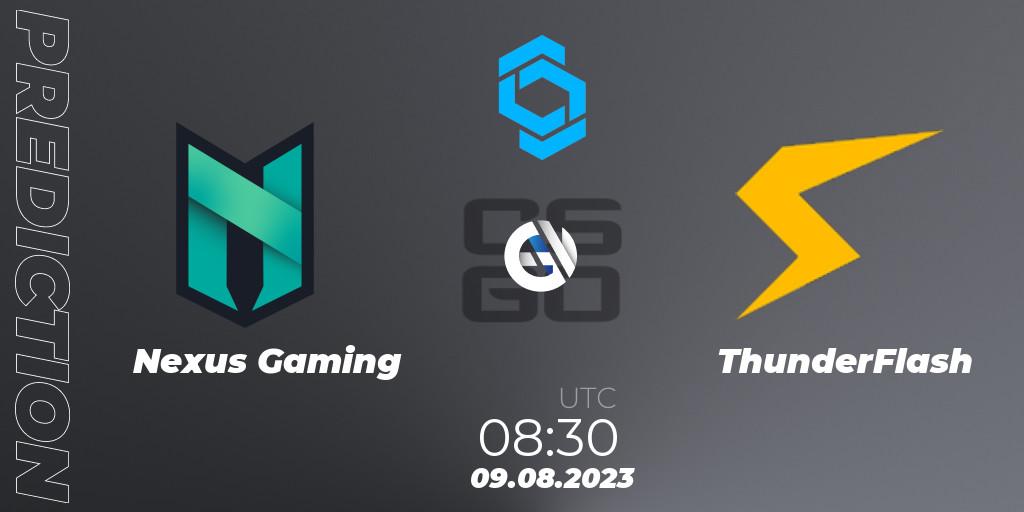 Nexus Gaming vs ThunderFlash: Match Prediction. 09.08.2023 at 08:30, Counter-Strike (CS2), CCT East Europe Series #1