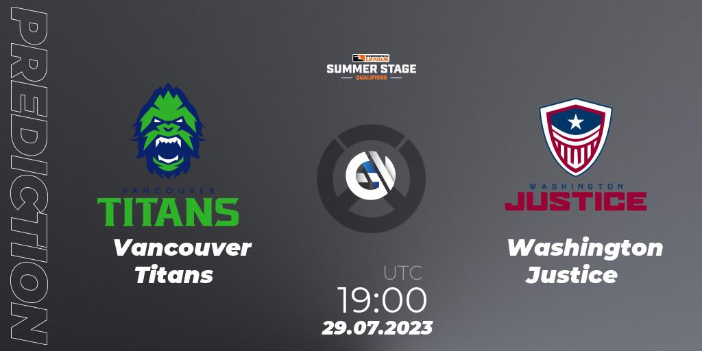 Vancouver Titans vs Washington Justice: Match Prediction. 29.07.23, Overwatch, Overwatch League 2023 - Summer Stage Qualifiers