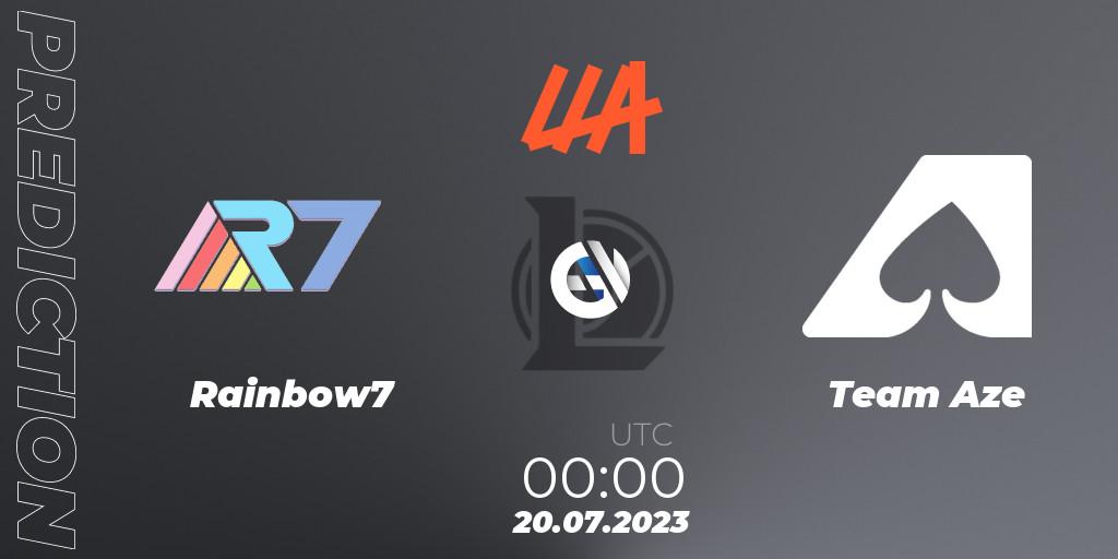 Rainbow7 vs Team Aze: Match Prediction. 20.07.2023 at 00:00, LoL, LLA Closing 2023 - Group Stage