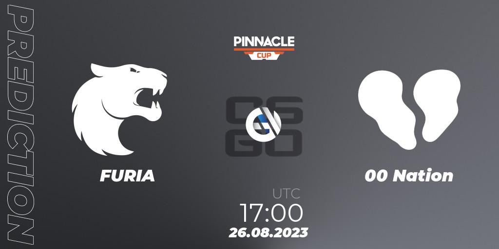 FURIA vs 00 Nation: Match Prediction. 26.08.2023 at 17:00, Counter-Strike (CS2), Pinnacle Cup V