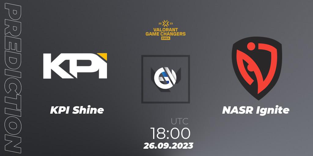 KPI Shine vs NASR Ignite: Match Prediction. 26.09.2023 at 18:00, VALORANT, VCT 2023: Game Changers EMEA Stage 3 - Group Stage