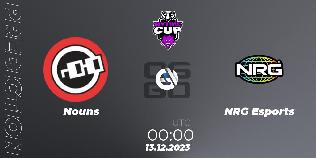 Nouns vs NRG Esports: Match Prediction. 13.12.2023 at 00:00, Counter-Strike (CS2), Mythic Winter Cup 2023