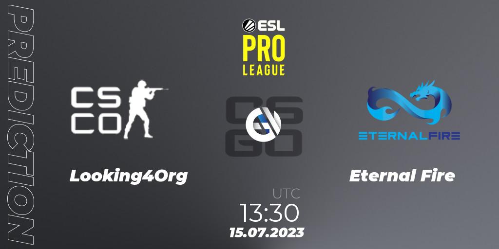 Looking4Org vs Eternal Fire: Match Prediction. 15.07.23, CS2 (CS:GO), ESL Pro League Season 18: European Conference