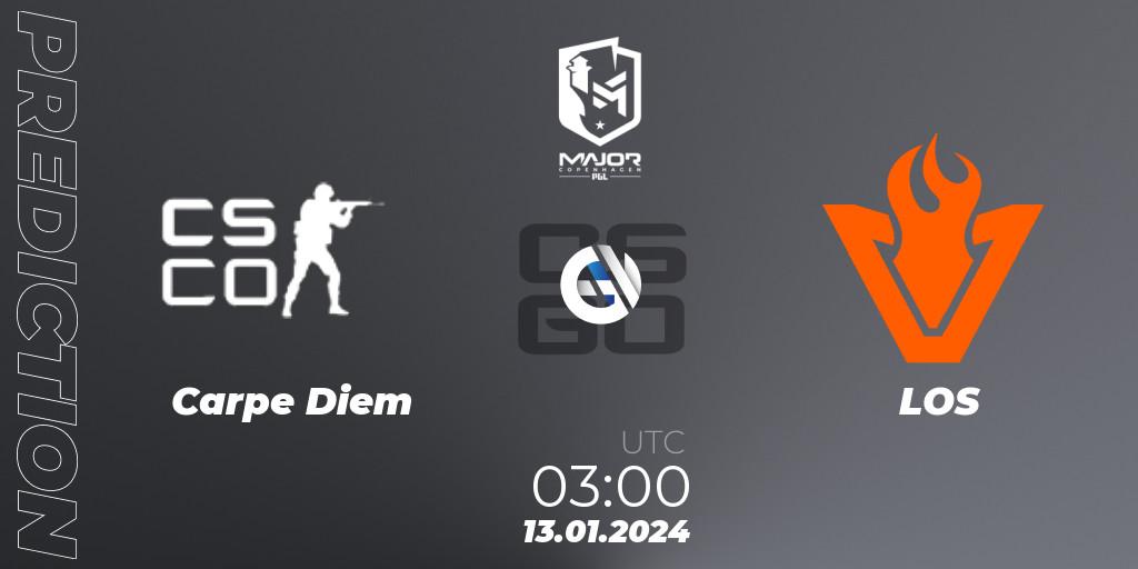 Carpe Diem vs LOS: Match Prediction. 13.01.2024 at 03:15, Counter-Strike (CS2), PGL CS2 Major Copenhagen 2024 North America RMR Closed Qualifier