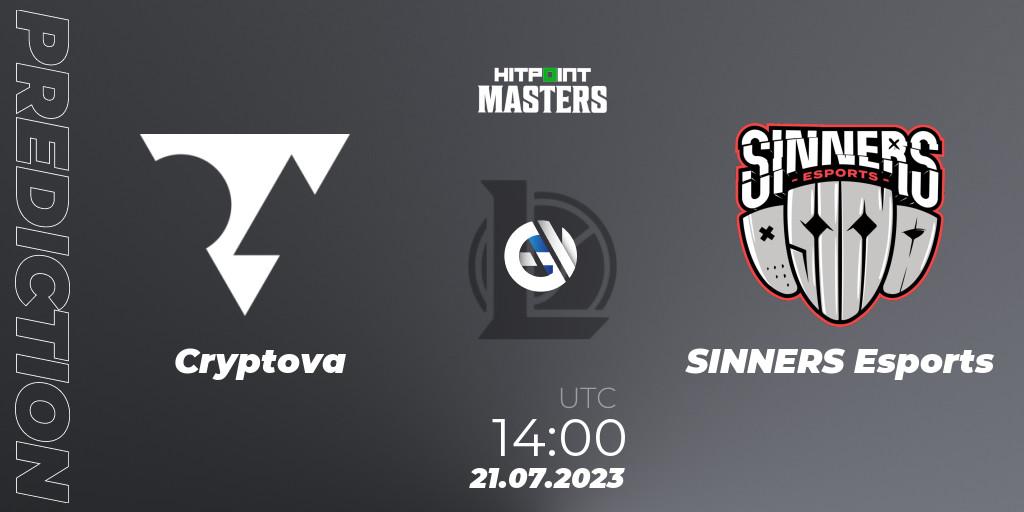Cryptova vs SINNERS Esports: Match Prediction. 27.06.2023 at 14:00, LoL, Hitpoint Masters Summer 2023 - Group Stage