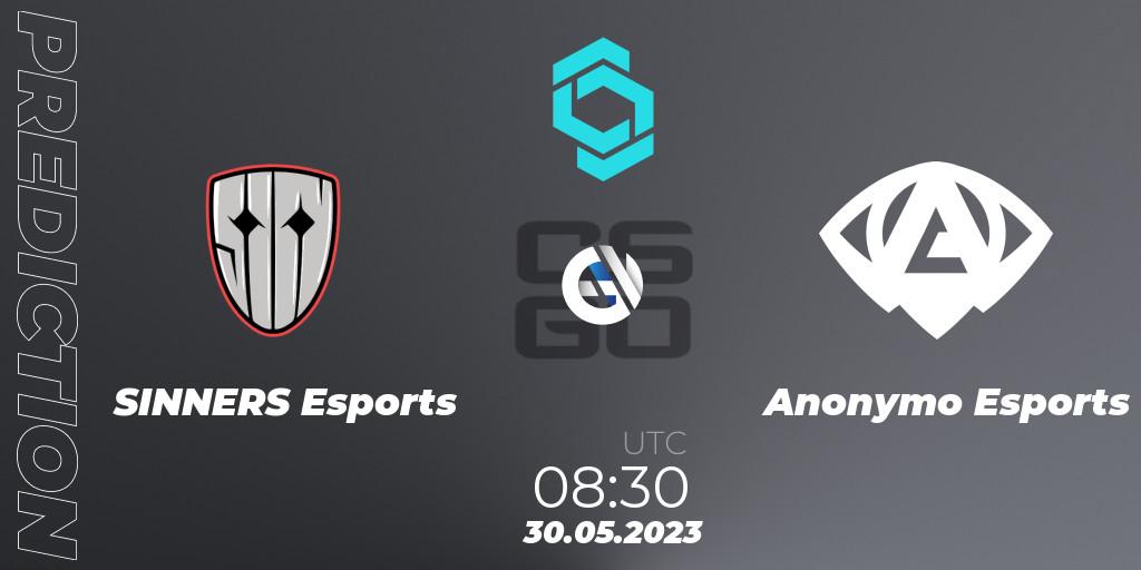 SINNERS Esports vs Anonymo Esports: Match Prediction. 30.05.23, CS2 (CS:GO), CCT North Europe Series 5