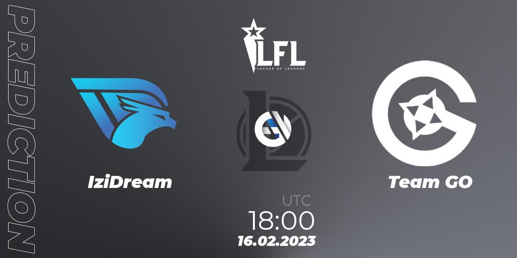 IziDream vs Team GO: Match Prediction. 16.02.2023 at 18:00, LoL, LFL Spring 2023 - Group Stage