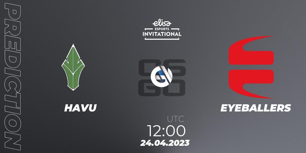 HAVU vs EYEBALLERS: Match Prediction. 24.04.2023 at 12:00, Counter-Strike (CS2), Elisa Invitational Spring 2023