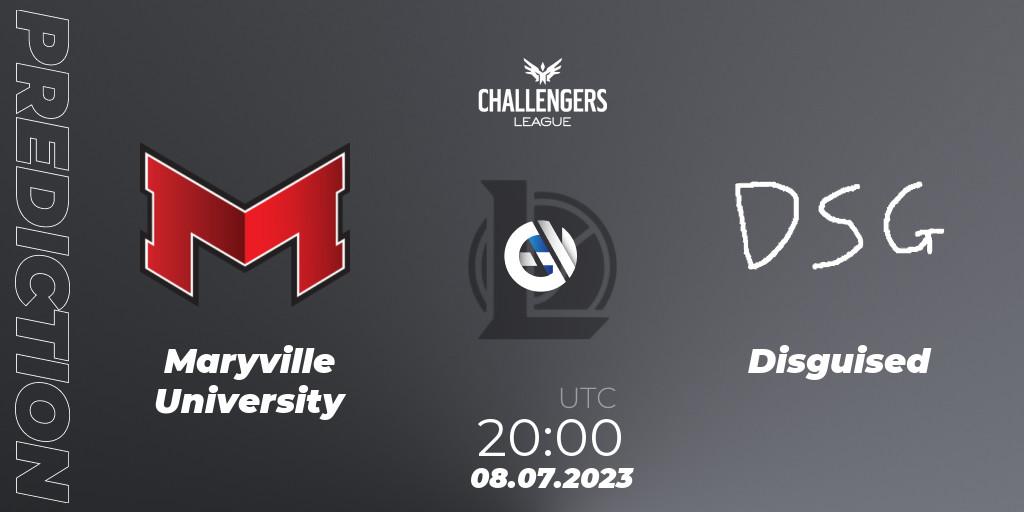 Maryville University vs Disguised: Match Prediction. 24.06.2023 at 22:00, LoL, North American Challengers League 2023 Summer - Group Stage