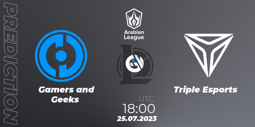 Gamers and Geeks vs Triple Esports: Match Prediction. 25.07.23, LoL, Arabian League Summer 2023 - Group Stage