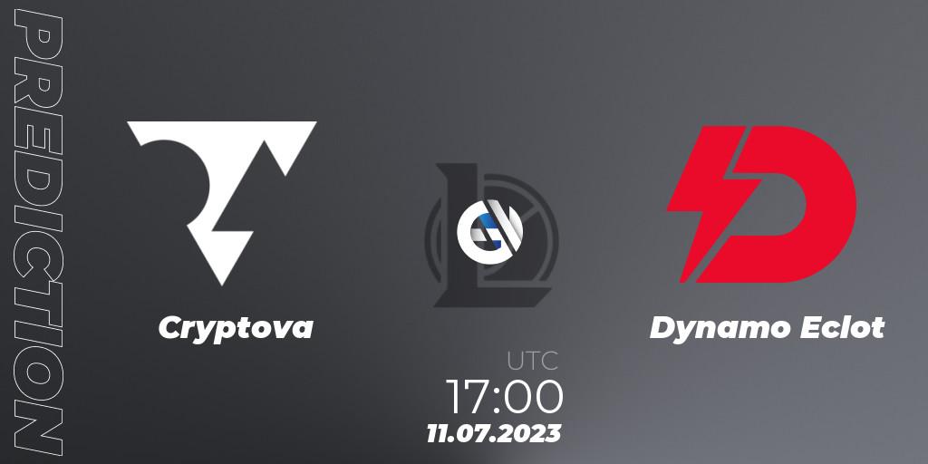 Cryptova vs Dynamo Eclot: Match Prediction. 16.06.2023 at 17:00, LoL, Hitpoint Masters Summer 2023 - Group Stage