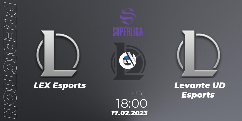 LEX Esports vs Levante UD Esports: Match Prediction. 17.02.2023 at 18:00, LoL, LVP Superliga 2nd Division Spring 2023 - Group Stage