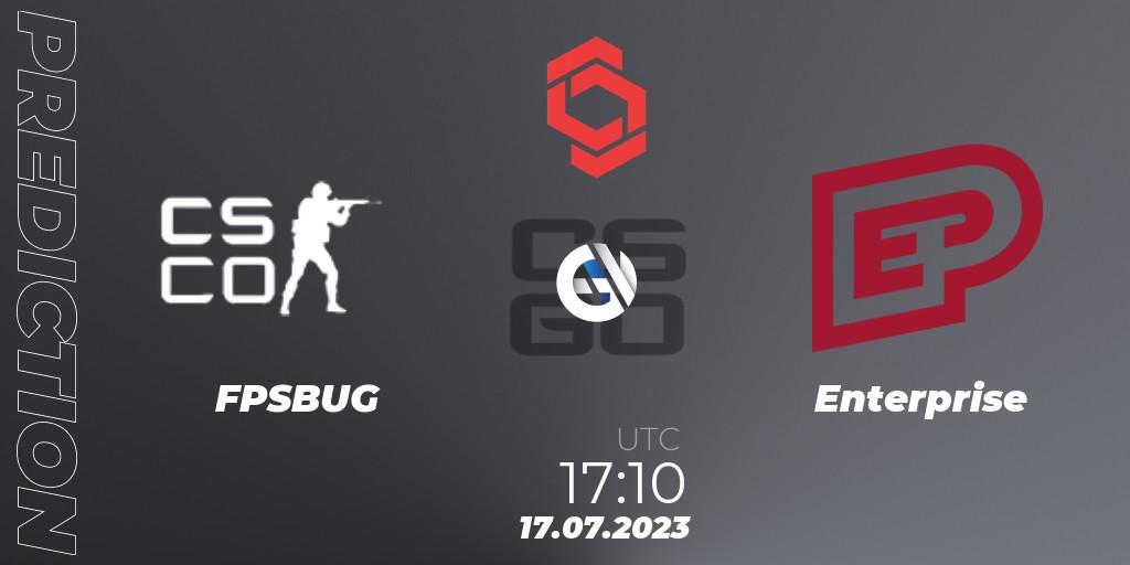 FPSBUG vs Enterprise: Match Prediction. 17.07.2023 at 17:10, Counter-Strike (CS2), CCT Central Europe Series #7: Closed Qualifier