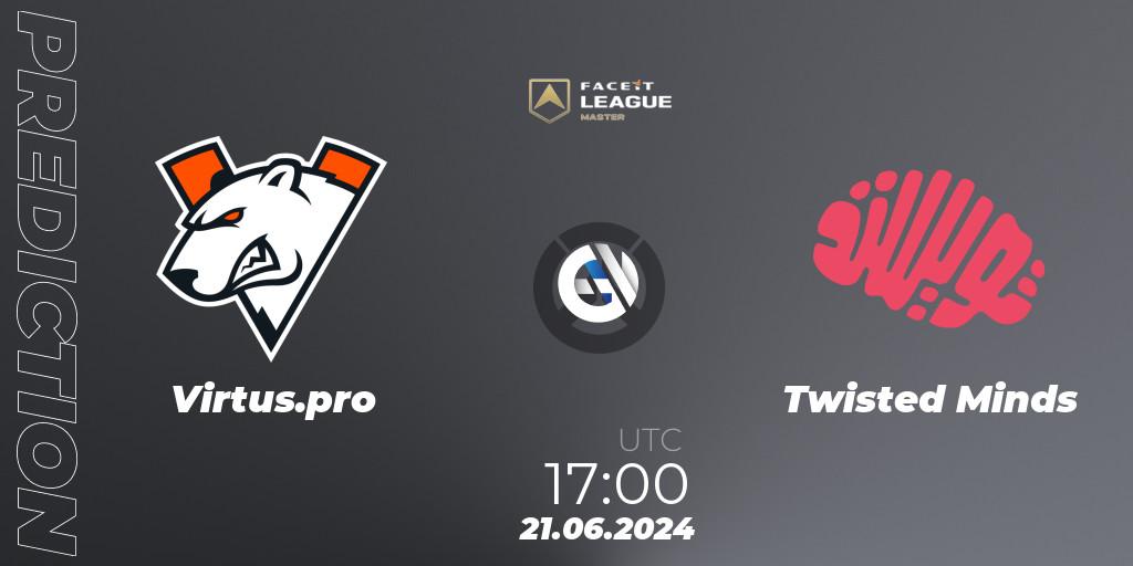 Virtus.pro vs Twisted Minds: Match Prediction. 21.06.2024 at 16:00, Overwatch, FACEIT League Season 1 - EMEA Master Road to EWC