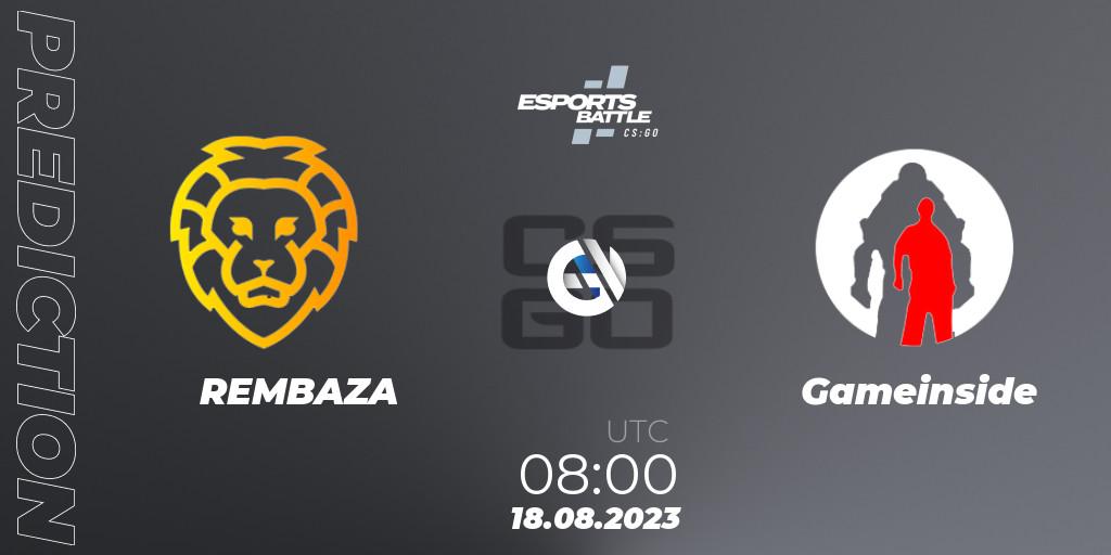 REMBAZA vs Gameinside: Match Prediction. 18.08.2023 at 08:00, Counter-Strike (CS2), ESportsBattle Season 27