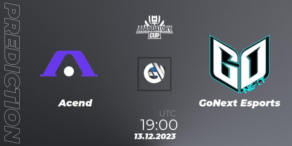 Acend vs GoNext Esports: Match Prediction. 13.12.2023 at 19:00, VALORANT, Mandatory Cup #3