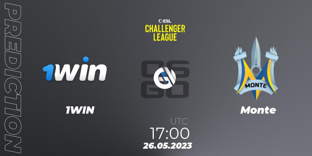 1WIN vs Monte: Match Prediction. 26.05.2023 at 17:00, Counter-Strike (CS2), ESL Challenger League Season 45: Europe