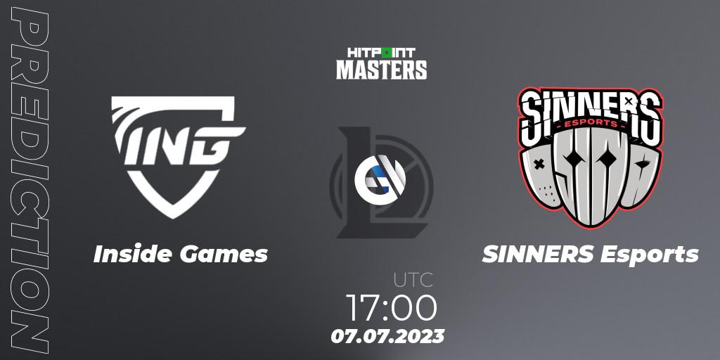 Inside Games vs SINNERS Esports: Match Prediction. 07.07.23, LoL, Hitpoint Masters Summer 2023 - Group Stage