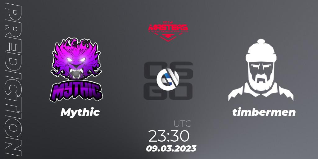 Mythic vs timbermen: Match Prediction. 09.03.2023 at 23:30, Counter-Strike (CS2), Ace North American Masters Spring 2023 - BLAST Premier Qualifier