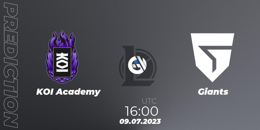 KOI Academy vs Giants: Match Prediction. 08.06.2023 at 20:00, LoL, Superliga Summer 2023 - Group Stage
