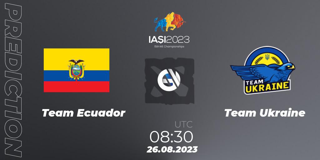 Team Ecuador vs Team Ukraine: Match Prediction. 26.08.23, Dota 2, IESF World Championship 2023
