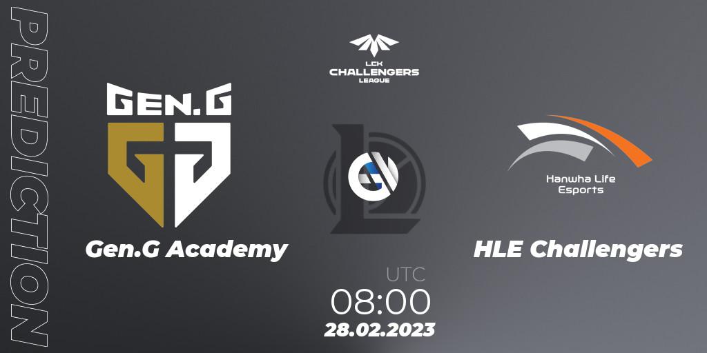 Gen.G Academy vs HLE Challengers: Match Prediction. 28.02.2023 at 08:00, LoL, LCK Challengers League 2023 Spring