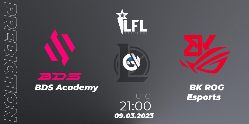 BDS Academy vs BK ROG Esports: Match Prediction. 09.03.2023 at 21:00, LoL, LFL Spring 2023 - Group Stage