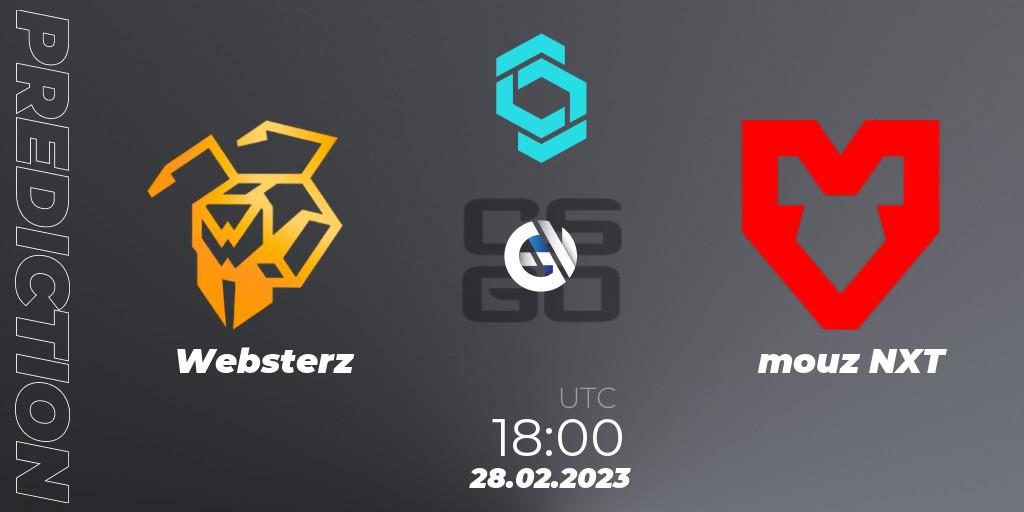 Websterz vs mouz NXT: Match Prediction. 28.02.2023 at 18:00, Counter-Strike (CS2), CCT North Europe Series 4 Closed Qualifier