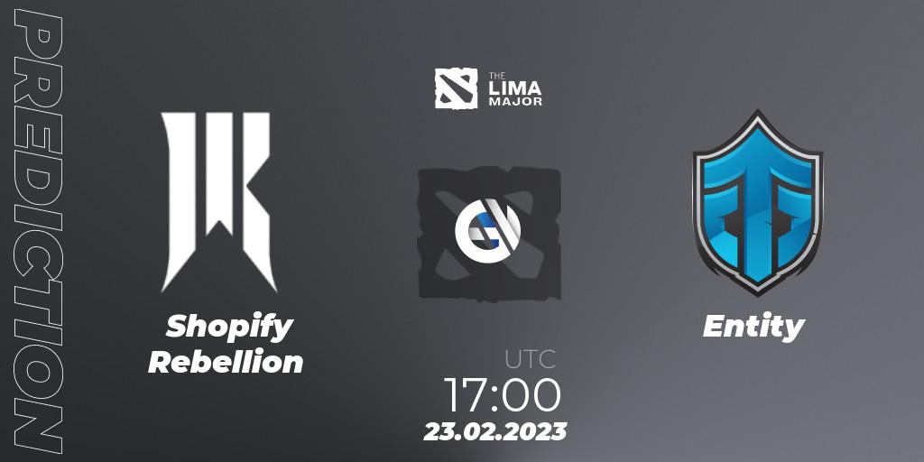 Shopify Rebellion vs Entity: Match Prediction. 23.02.23, Dota 2, The Lima Major 2023