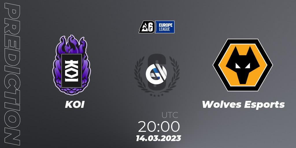 KOI vs Wolves Esports: Match Prediction. 14.03.23, Rainbow Six, Europe League 2023 - Stage 1