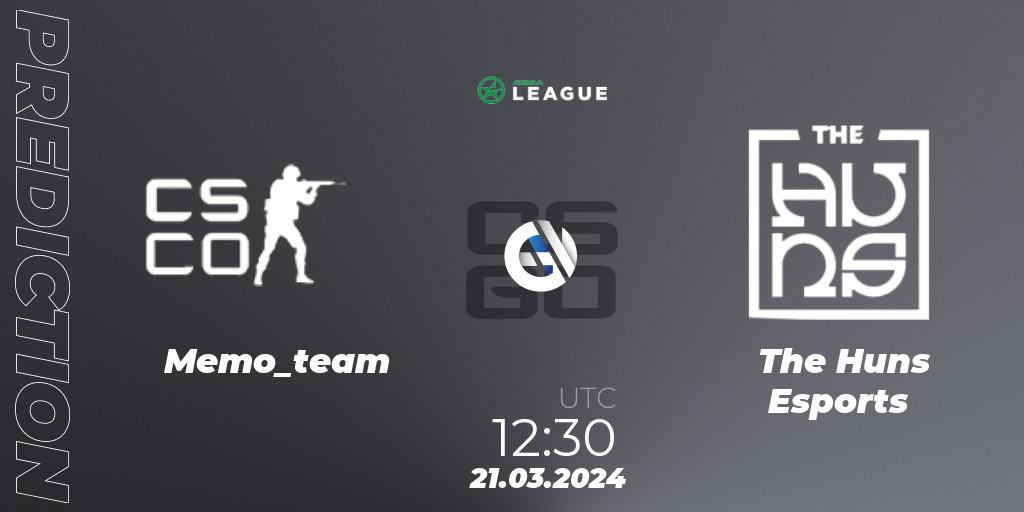 Memo_team vs The Huns Esports: Match Prediction. 21.03.2024 at 12:30, Counter-Strike (CS2), ESEA Season 48: Open Division - Asia