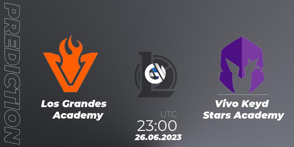 Los Grandes Academy vs Vivo Keyd Stars Academy: Match Prediction. 26.06.2023 at 23:15, LoL, CBLOL Academy Split 2 2023 - Group Stage