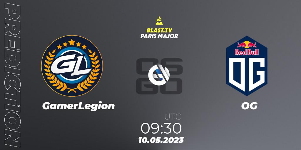GamerLegion vs OG: Match Prediction. 10.05.2023 at 09:30, Counter-Strike (CS2), BLAST Paris Major 2023 Challengers Stage