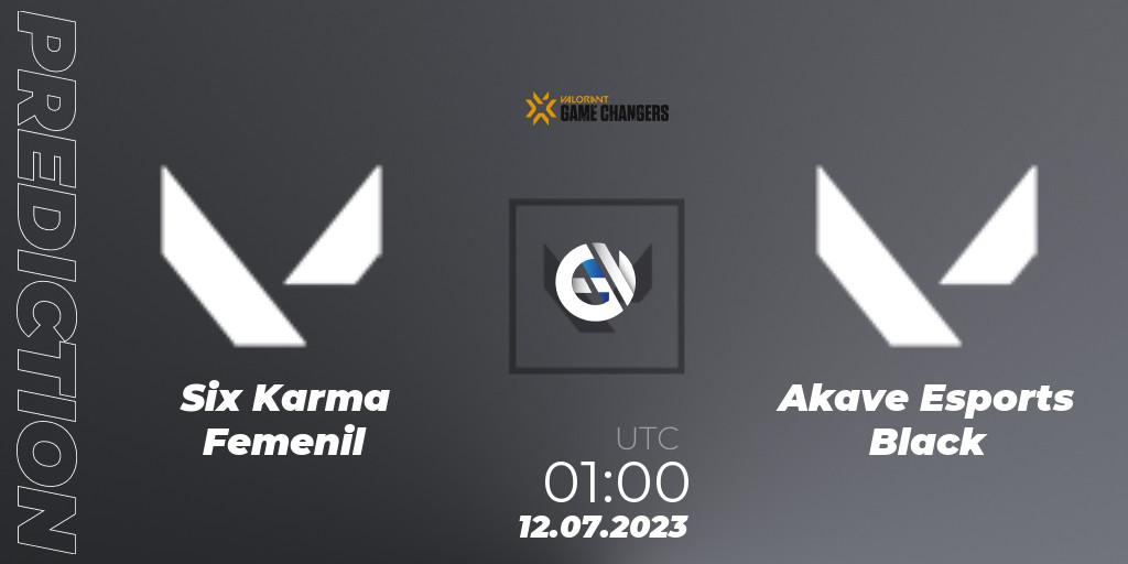 Six Karma Femenil vs Akave Esports Black: Match Prediction. 12.07.2023 at 01:00, VALORANT, VCT 2023: Game Changers Latin America North