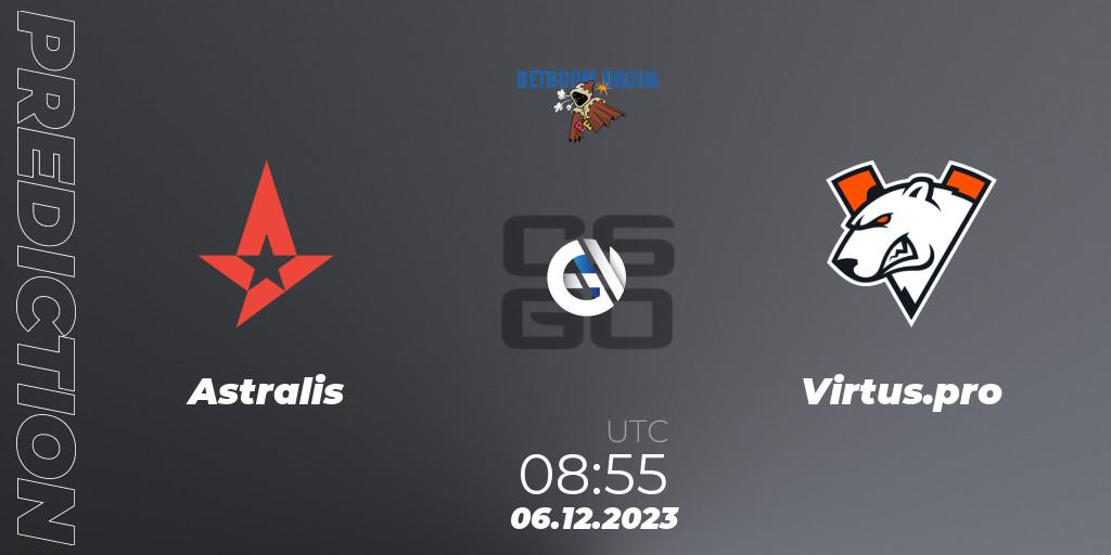 Astralis vs Virtus.pro: Match Prediction. 06.12.2023 at 09:25, Counter-Strike (CS2), BetBoom Dacha 2023