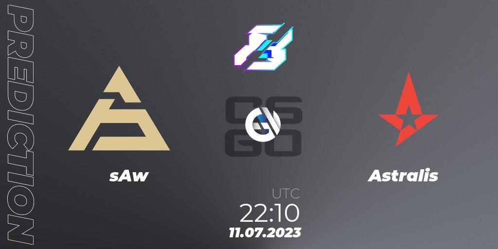 sAw vs Astralis: Match Prediction. 11.07.2023 at 22:10, Counter-Strike (CS2), Gamers8 2023 Europe Open Qualifier 2