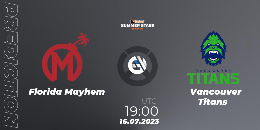 Florida Mayhem vs Vancouver Titans: Match Prediction. 16.07.2023 at 19:00, Overwatch, Overwatch League 2023 - Summer Stage Qualifiers