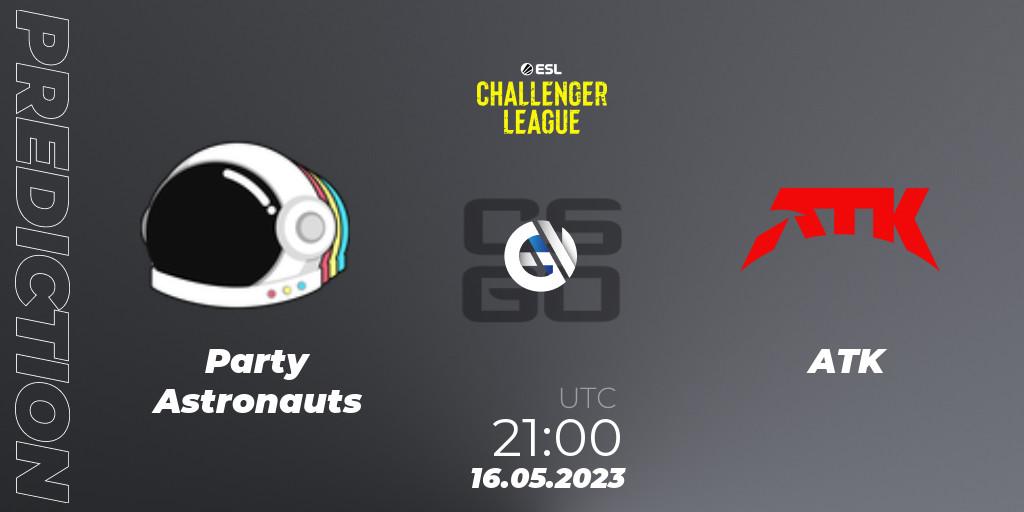 Party Astronauts vs ATK: Match Prediction. 15.05.2023 at 21:00, Counter-Strike (CS2), ESL Challenger League Season 45: North America