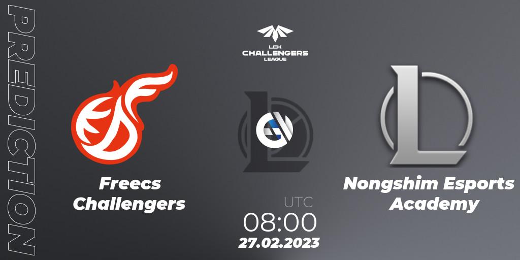 Freecs Challengers vs Nongshim Esports Academy: Match Prediction. 27.02.2023 at 08:00, LoL, LCK Challengers League 2023 Spring