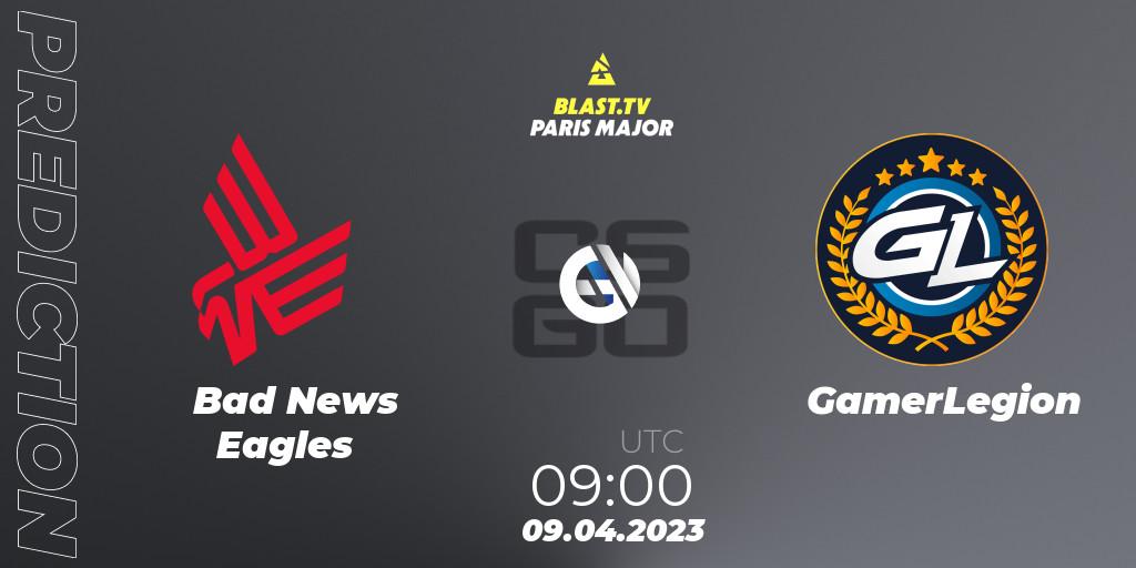 Bad News Eagles vs GamerLegion: Match Prediction. 09.04.2023 at 09:00, Counter-Strike (CS2), BLAST.tv Paris Major 2023 Europe RMR A