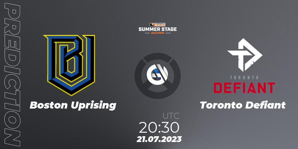 Boston Uprising vs Toronto Defiant: Match Prediction. 21.07.2023 at 20:55, Overwatch, Overwatch League 2023 - Summer Stage Qualifiers