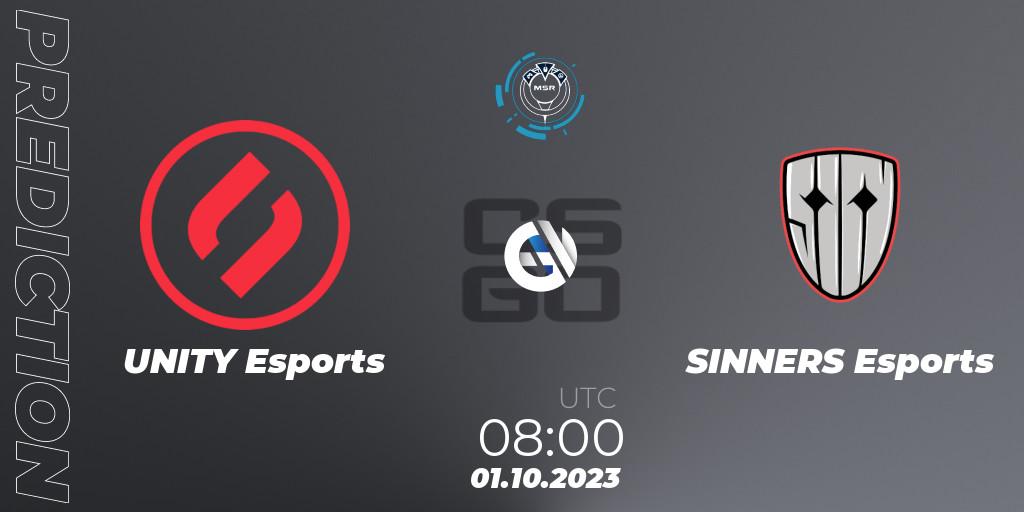 UNITY Esports vs SINNERS Esports: Match Prediction. 01.10.2023 at 09:00, Counter-Strike (CS2), Slovak National Championship 2023