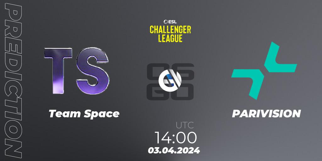 Team Space vs PARIVISION: Match Prediction. 03.04.24, CS2 (CS:GO), ESL Challenger League Season 47: Europe