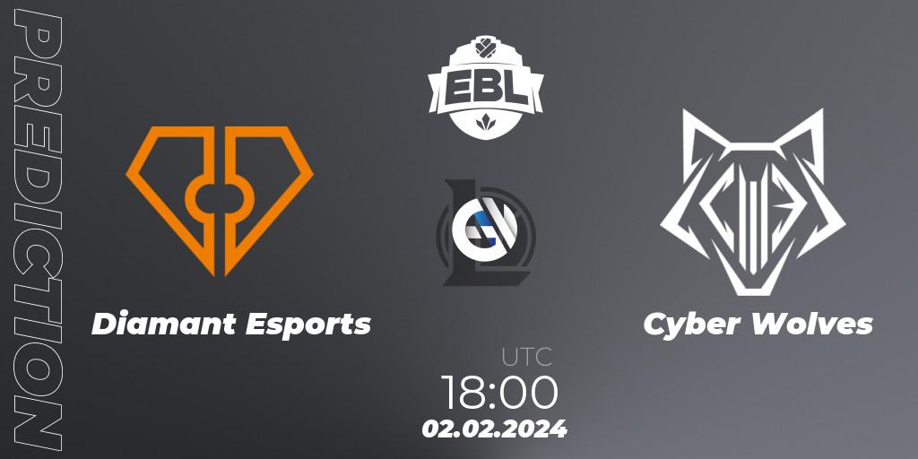 Diamant Esports vs Cyber Wolves: Match Prediction. 02.02.24, LoL, Esports Balkan League Season 14